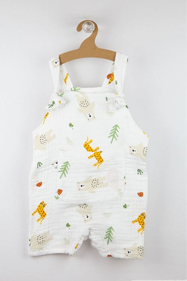 Baby Snap Muslin Gardener Cotton Jumpsuit