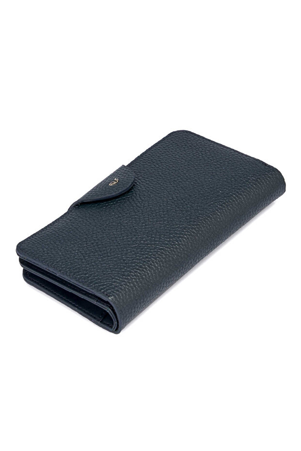 Navy Blue Genuine Leather Women's Wallet - S1Cb00005767-D6M