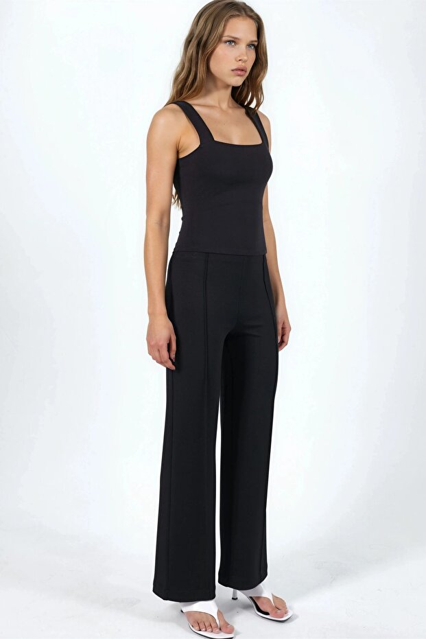 Square Collar Knitted Top - 6