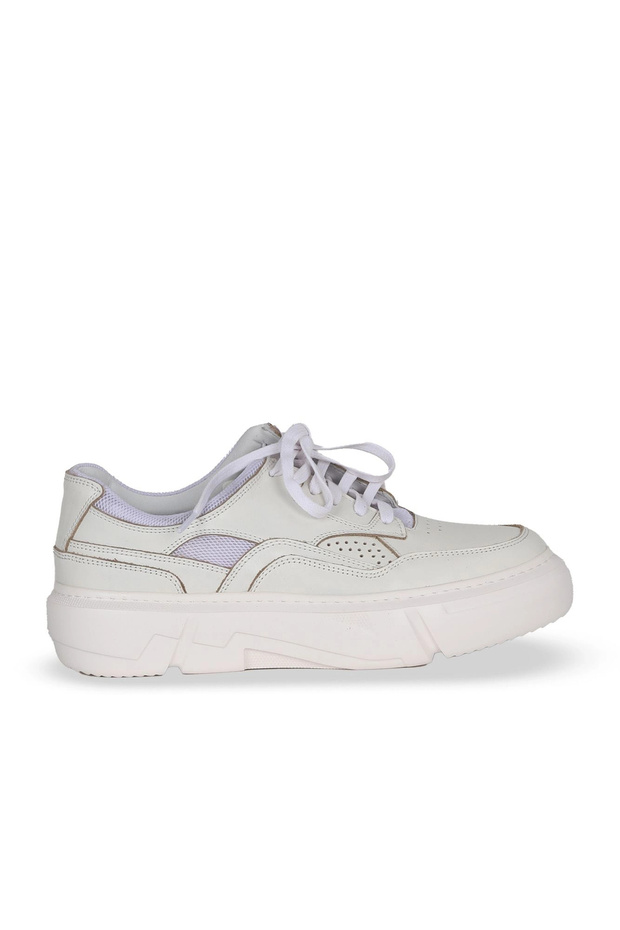 White Leather-Mesh Men's Sports Shoes 10Ma106594