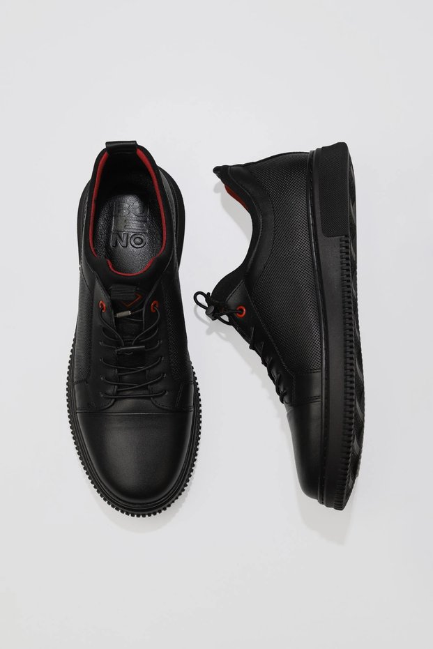Black Atlas Printed Leather Men's Casual Shoes 07m07952297