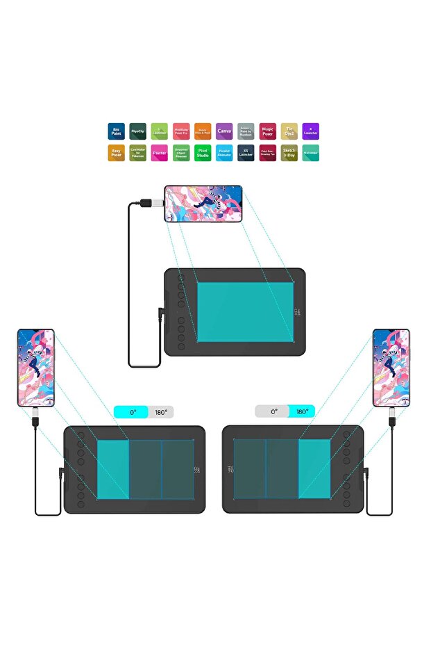 Deco Mini7 V2 Grafik Tablet 16K Android Windows - 7
