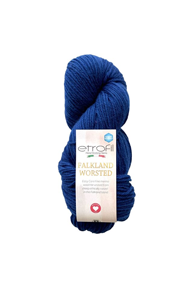 Falkland Worsted Knitting Yarn Cobalt Blue 100% Wool 100g 200m (75113)