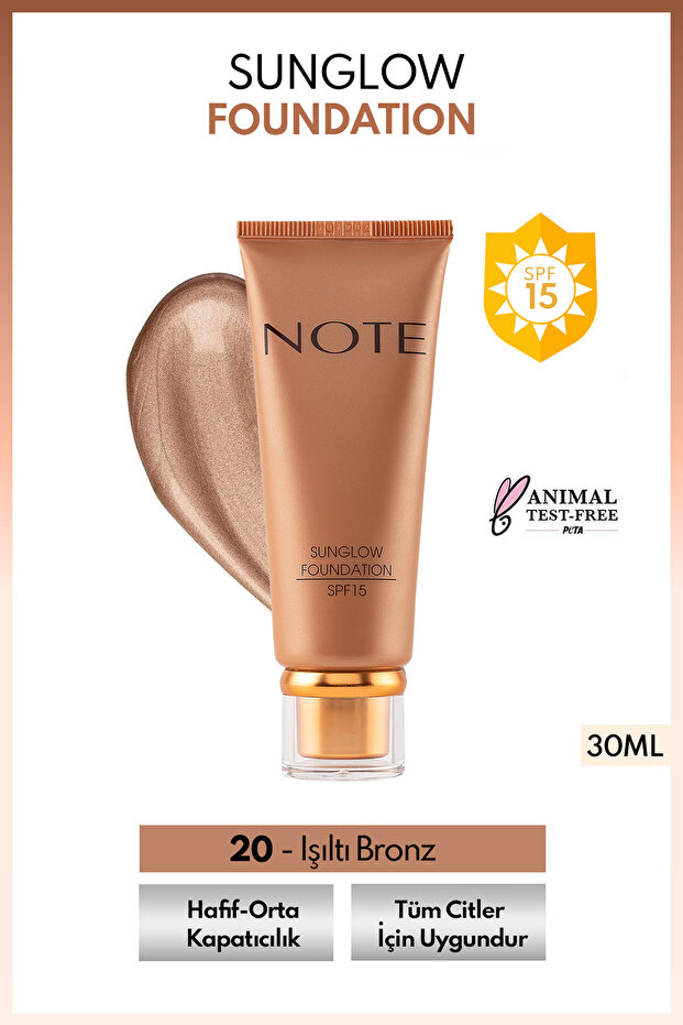 Sunglow Foundation Spf 15 - Shimmer Bronzing Foundation 20 Medium