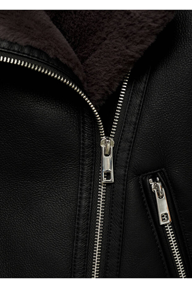 Jacke mit Kunstpelzfutter - 5