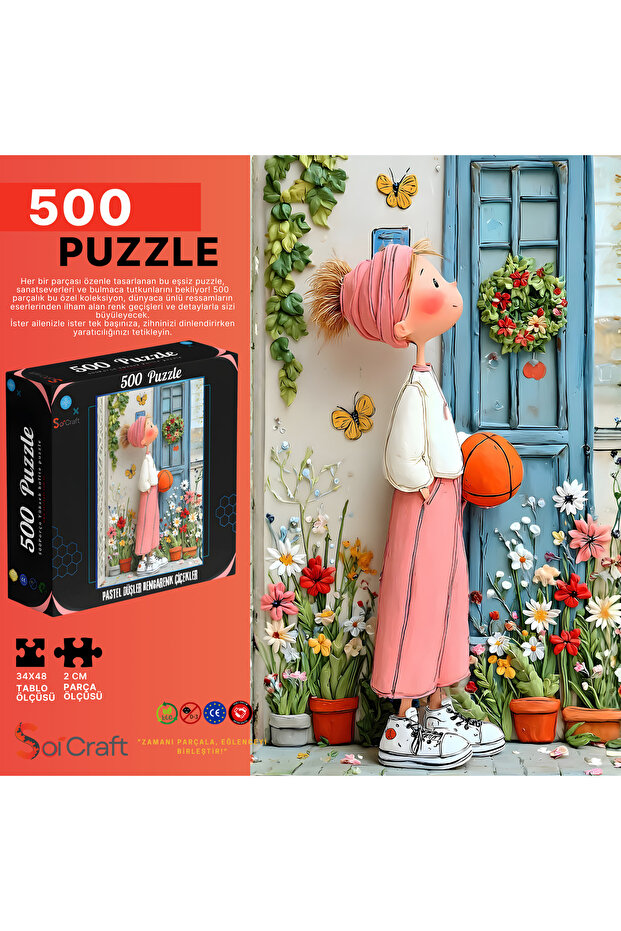 500 Piece Puzzle Pastel Dreams Colorful Flowers # 230