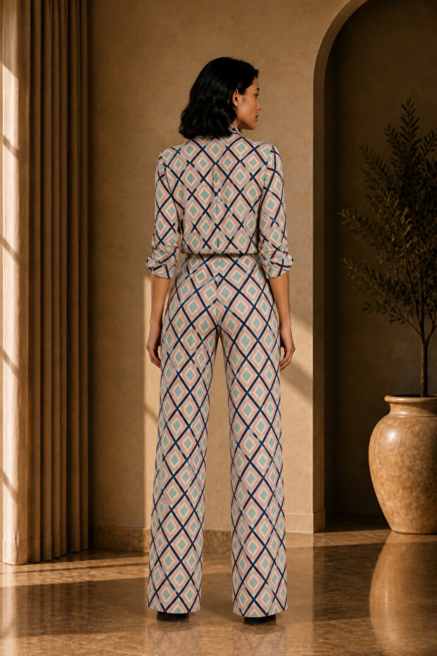 Patterned & Regular Fit Shirt & Pants Bottom & Top Set - 2
