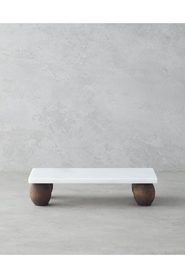 Elegant Marble Serving Tray 12X24 cm White