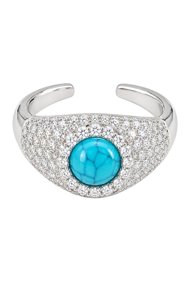 Diva Charm Turquoise Stylish Women's Knuckle and Pinky Ring