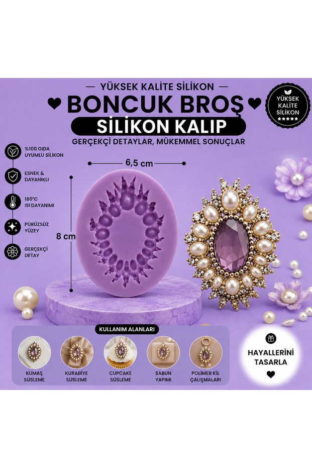 Silikon Kalıp Boncuk Broş
