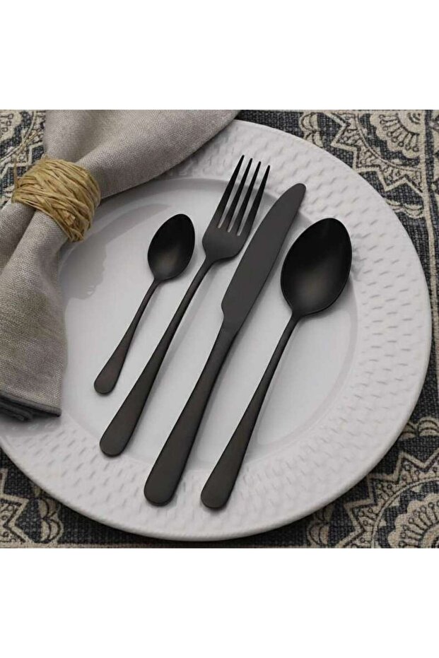 Savina 24-piece Cutlery Set -black