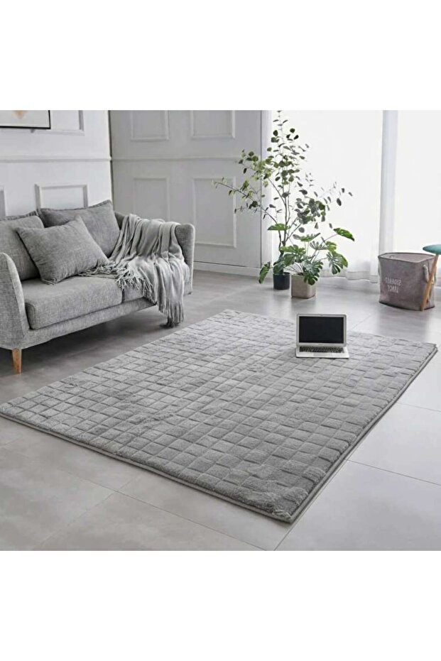 Fontana Soft Touch Shaggy Rug 200x290cm - Silver