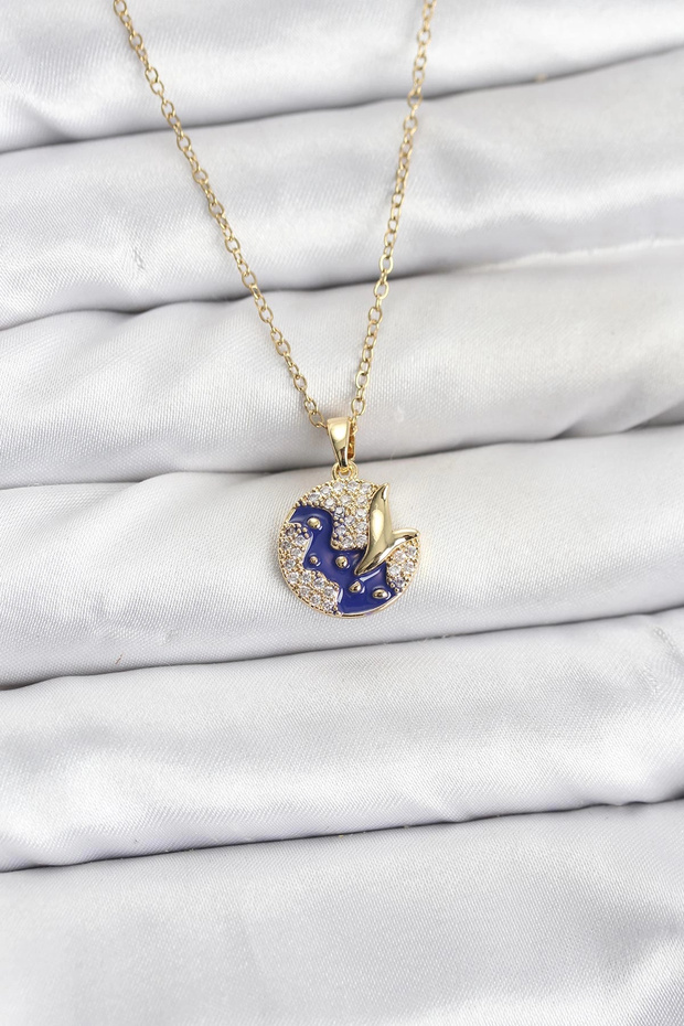 316L Steel Chain Gold Color Night Model Zircon Stone Women's Necklace