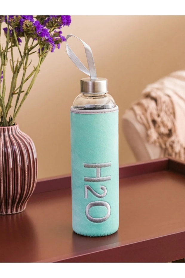 H2O Glass Flask with Plush Cover 600 ml
