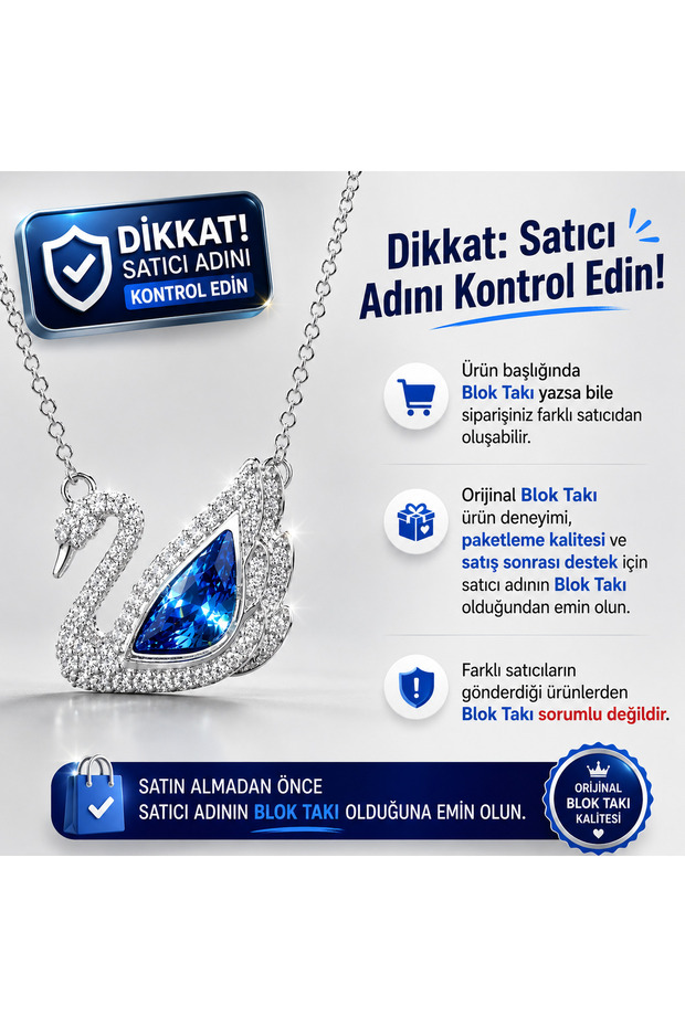 Blue Swan Necklace