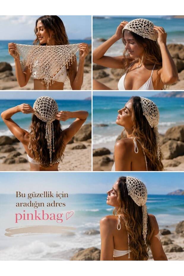 Starfish Knitted White Bohemian Bandana