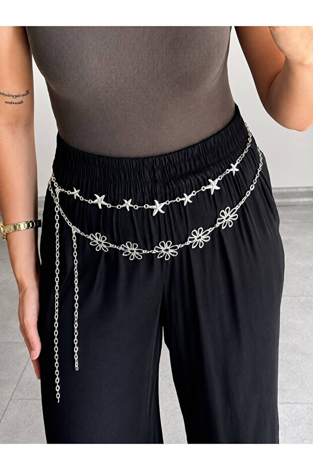 2-Piece Set of Sea Star and Flower Patterned Chains