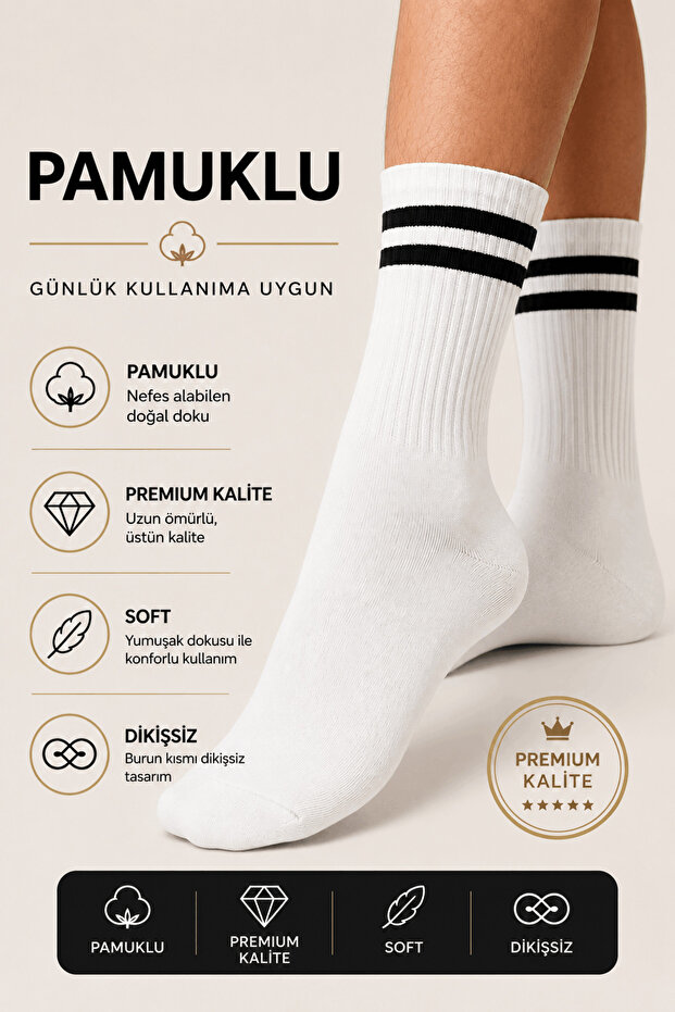 Xgri̇ Polo Premium Quality Unisex Tennis Socks (3 Pairs)