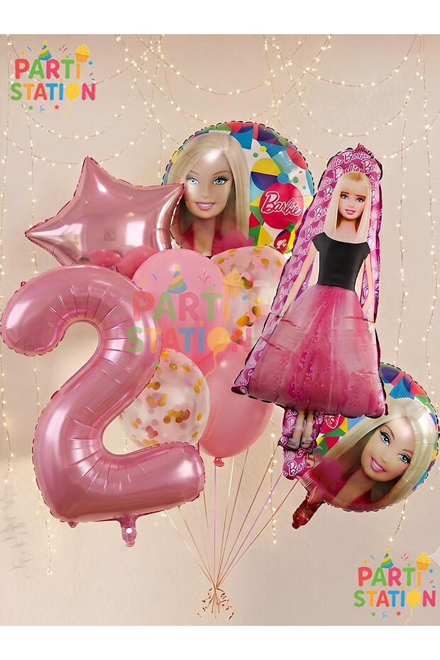 Barbie Concept 2 Years Old Balloon Set Barbie Theme Birthday Foil Balloon Set