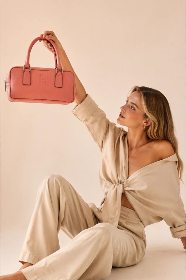 Coral Leather Women's Handbag