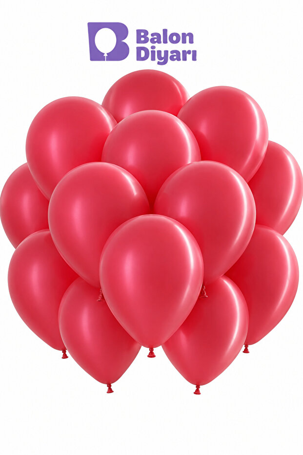 10 Red Metallic Balloons - Metallic Shiny Balloons