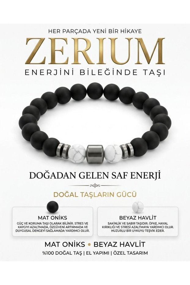 Mat Onyx and Howlite Natural Stone Bracelet Stress Relieving and Harmony Design