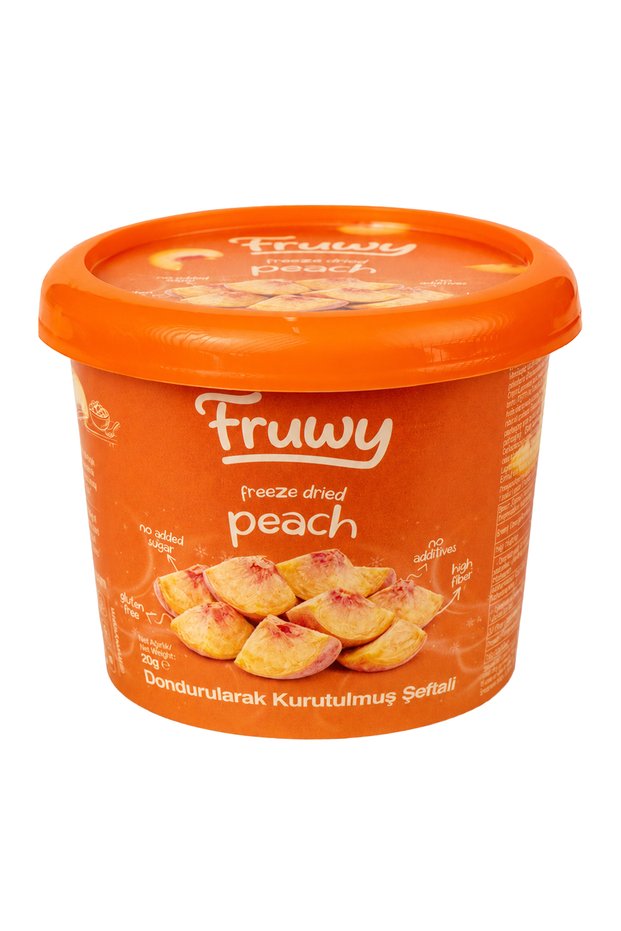 Freeze dried peach bucket (freeze dried peach) 20g