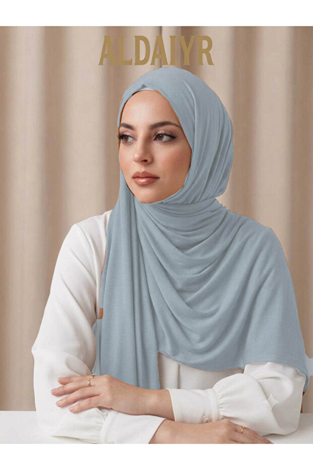 شال قطني ممشط فضي سادة