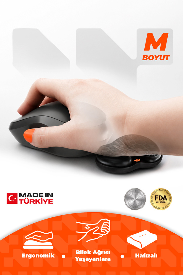 Siyah Mouse Ergonomik Bilek Desteği Medium