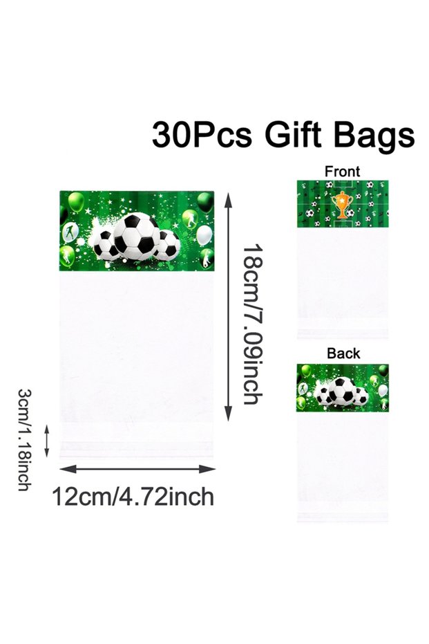 as shown 30pcs 30/50pcs Soccer Candy Bags Sport Football Theme Kids Boys Birthday Party Plastic Cook