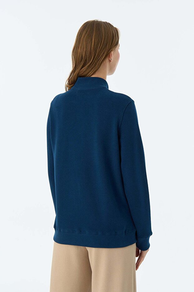 Basic Supersoft Quarter-Zip Sweatshirt - Navy Blue - 5