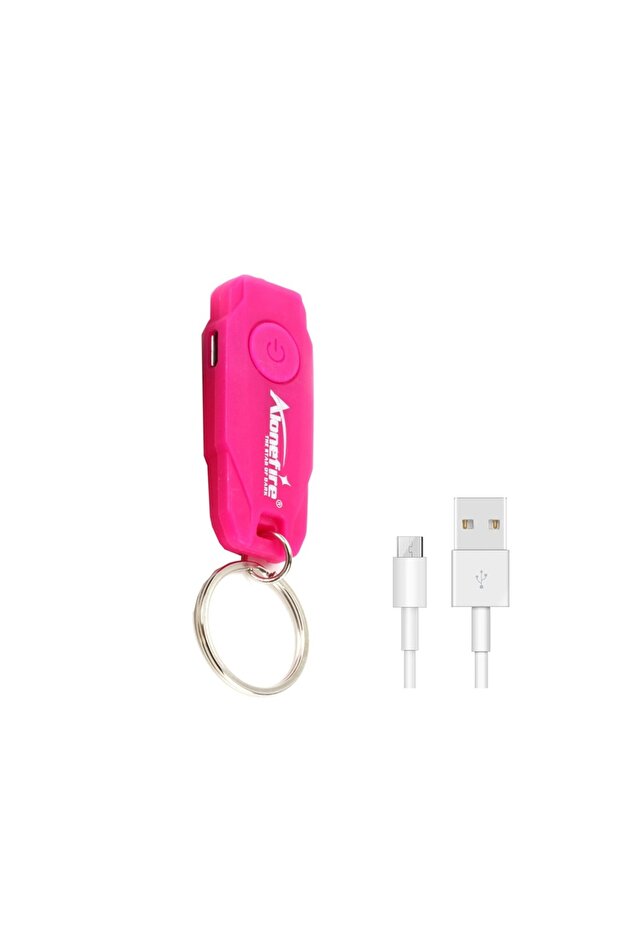 سلسلة مفاتيح صغيرة LED حمراء مزودة ببطارية ليثيوم بوليمر قابلة لإعادة الشحن عبر USB ومصباح يدوي رائع للطلاب والأطفال