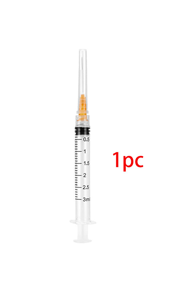 1Pc 3ml Orange 3ml Disposable Luer Lock Syringe, Suitable for Pets and Farm Animals, Industrial Use,
