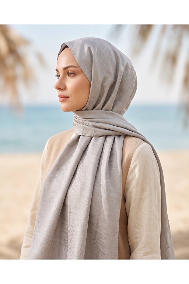 شال سيينا، جاكار كوزا - نمط زخرفي - 04 - لون فرو المنك الفاتح