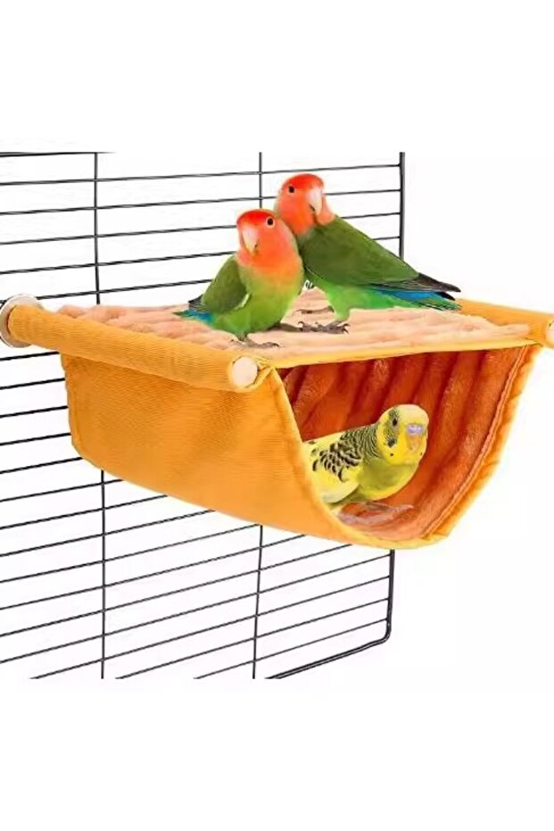 S YELLOW Parrot Hammock Bird Nest Peony Budgie Home Use Hanging Four-season Sleeping Nest Ventilatio