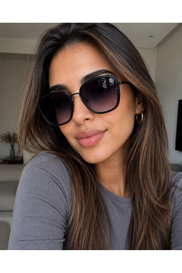 Rectangular Black Unisex Sunglasses Ae2008C1B4466