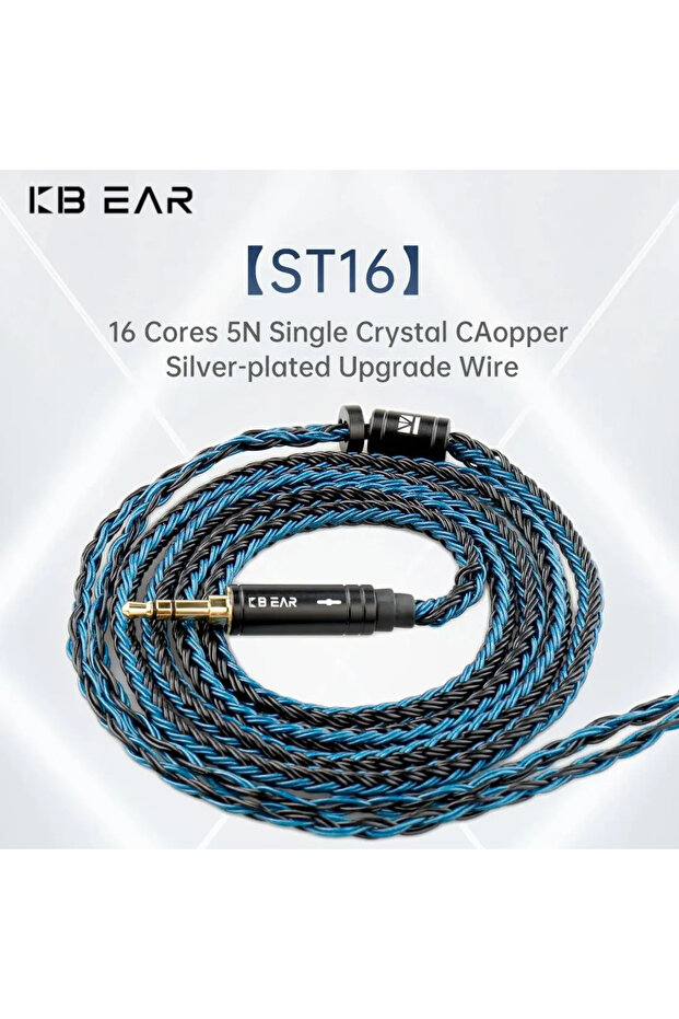 2P4.4 KBEAR ST16 16 Cores 5N Single Crystal Copper Silver-Plated Upgrade Wire Gold-Plated Plugs in 2