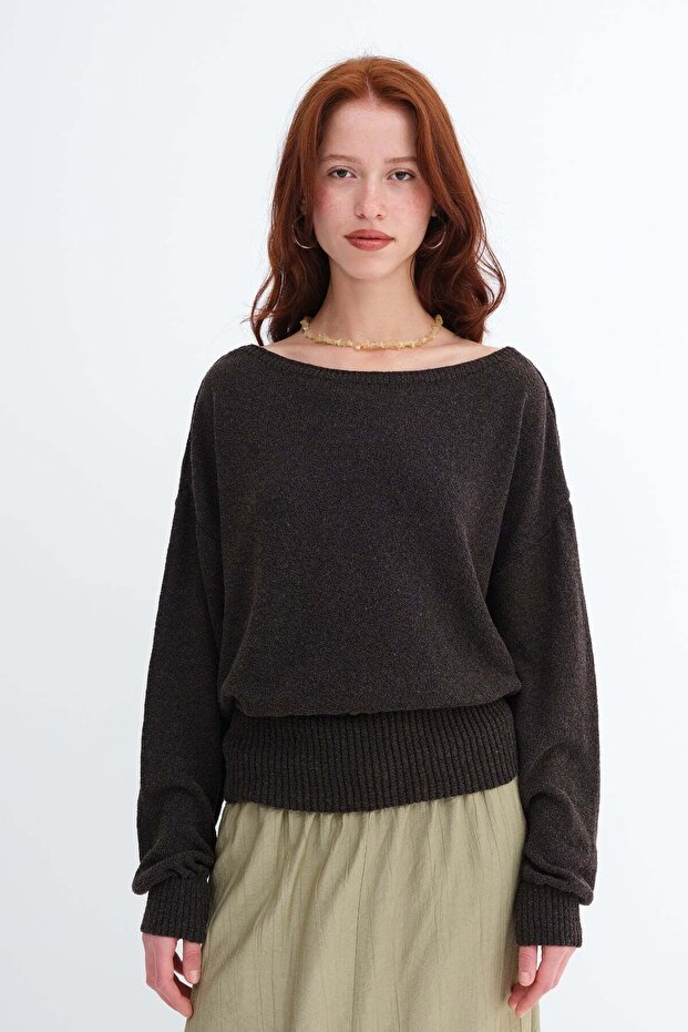 Boat Neck Knitwear Sweater K10349