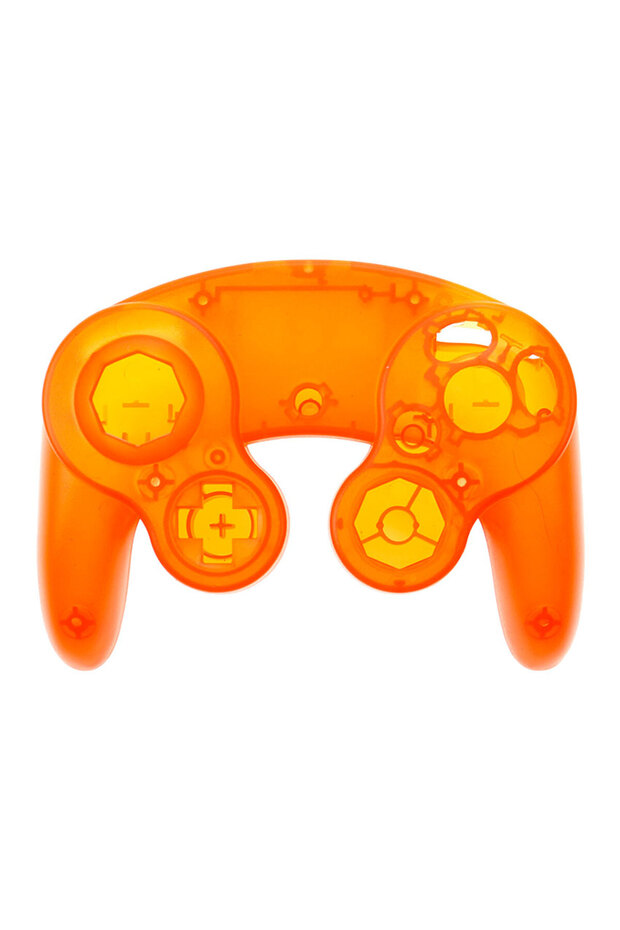 غطاء شفاف من YuXi باللون البرتقالي الشفاف وغطاء مقبض شفاف بديل لجهاز Gamecube NGC Con