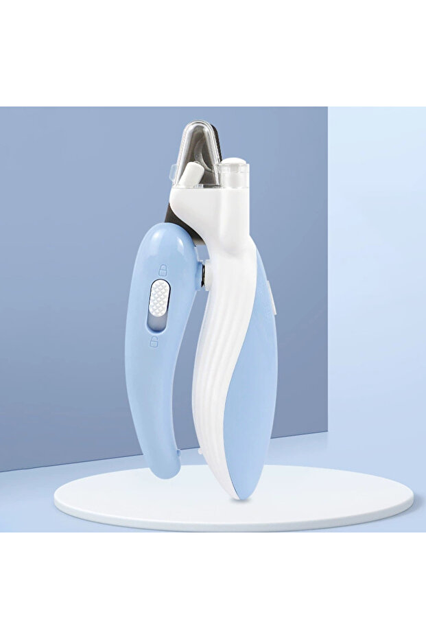 Light blue 1PC Cat Led Nail Clippers With Lights - Anti-Blood-Splatter Pet Nail Scissors For Kittens