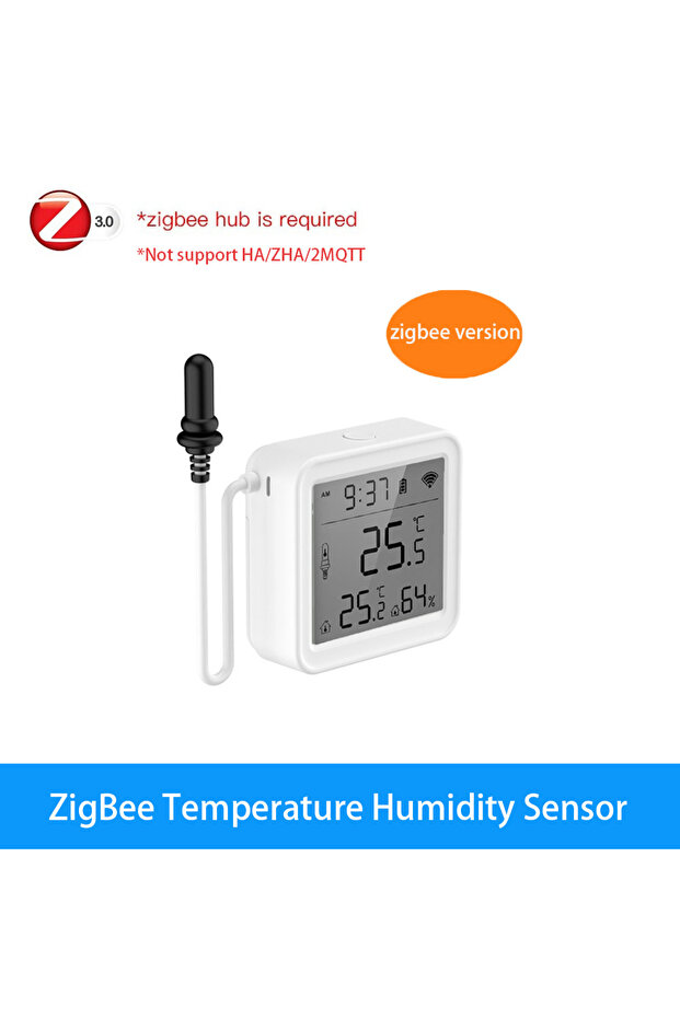 Zigbee With Screen Tuya WiFi Zigbee Temperature Humidity Meter with External Probe Sensor Optional D