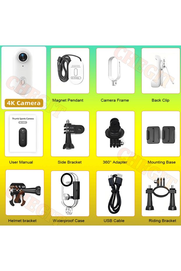 NONE Card 4K-White 4K 1080P Mini Body Camera Helmet Handlebar Motorcycle Road Sport Cam Battery Body