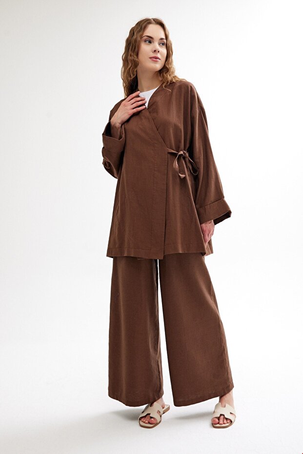 Linen Kimono Brown