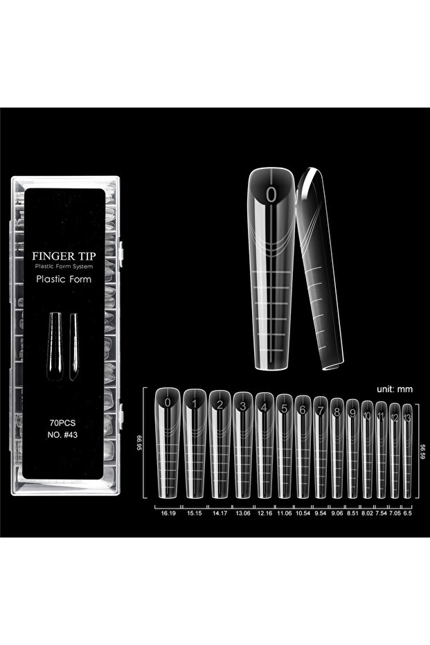 W-70pcs-box TP 70pcs/140pcs Clear Nail Dual Form Full Cover Nail Extension System Quick Building Gel