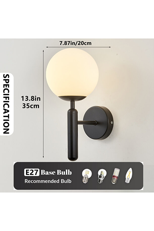 Black Modern Indoor Wall Light Lamp Suitable For Bedroom Bedside Living Room Home Decor Light Fixtur