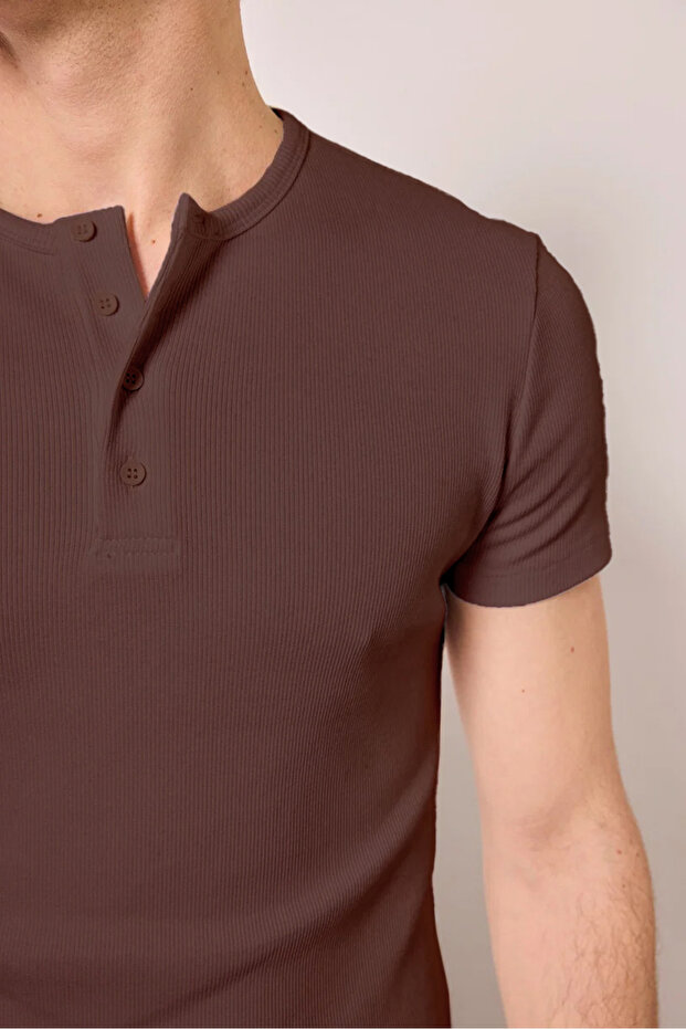 Button Detailed Basic Tshirt - 2