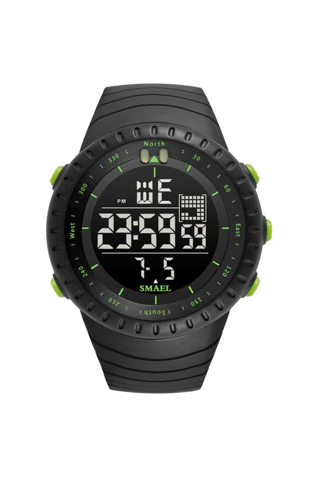 ARMY GREEN-2 SMAEL Brand Men Electronics Watch Outdoor Sports Waterproof Big Dial Digital LED Alarm