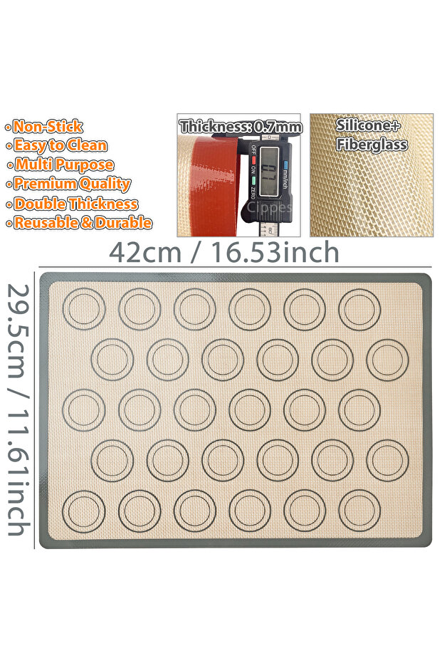 1 Piece Grey42X29.5cm-M 1/2PCS Silicone Baking Mats for Oven, Reusable Non Stick Heat Resistant Bake