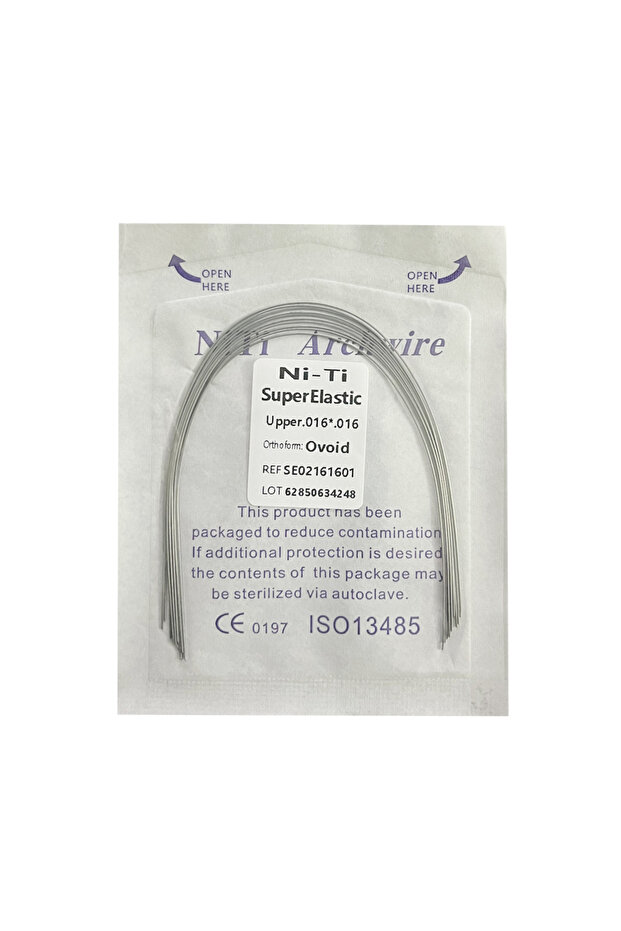 أسلاك تقويم الأسنان العلوية AG Dental، مقاس 16x16، 10 قطع/عبوة، مصنوعة من النيكل والتيتانيوم، دائرية/مستطيلة/بيضاوية الشكل.