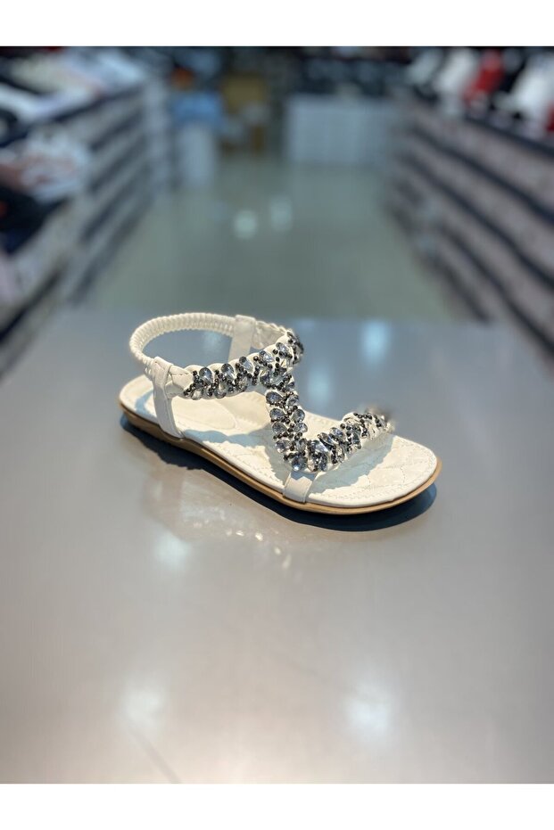 Girl's Flat Sandals with Stones